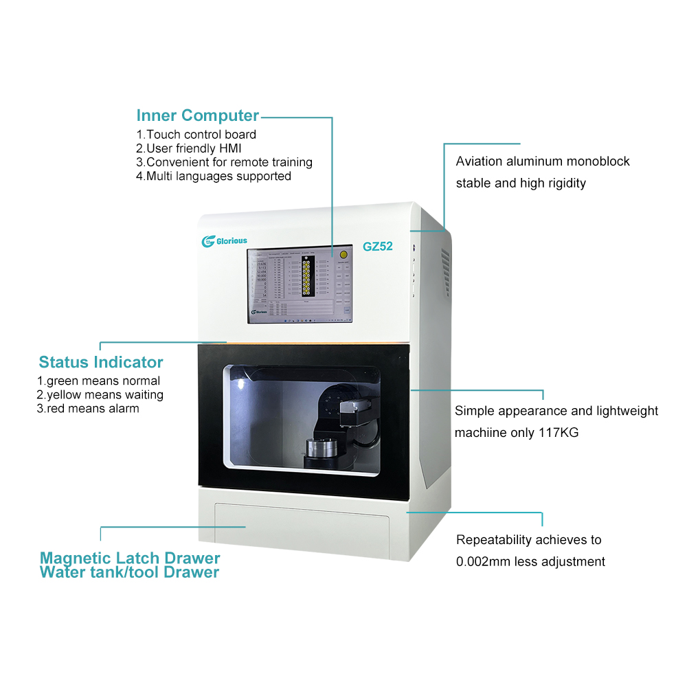 CAD CAM GZ52 стоматологический лабораторный 5-осевой фрезерный станок для сухой и мокрой обработки